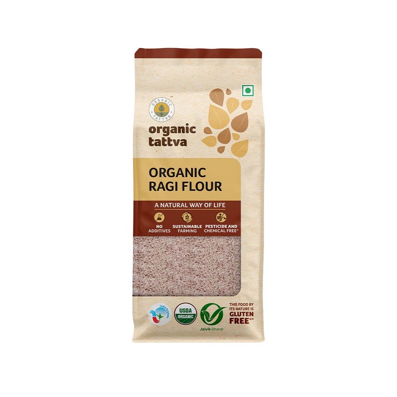 Organic Tattva Ragi Flour | Organic Finger Millet Flour | Calcium-Rich Millet Atta | Goodness of Millets in Everyday Flour