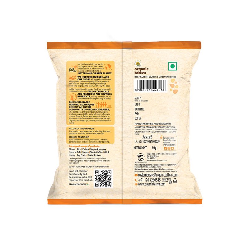 Organic Tattva Dry Ginger Powder | Organic Saunth Powder | High-Quality Ground Ginger | Aromatic Spice For Cooking & Beverages thumbnail 2