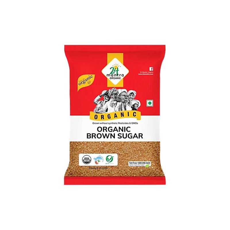 24 Mantra Organic Bura Brown Sugar | Desi Bura Sugar | Natural Cane Sugar | Fine Grain Sweetener | 100% Organic