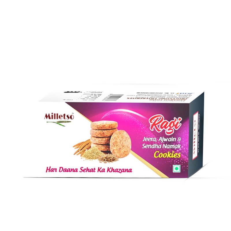 Milletso Jeera Ajwain Cookies | Crunchy & Flavorful Healthy Cookies | Digestive Biscuits with Cumin & Carom Seeds | Fiber Rich Tea Time Snack | No Maida Cookies | Traditional Indian Healthy Biscuits for Kids & Adults