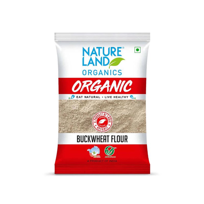 Natureland Organics Buckwheat Flour (Kuttu Atta) 500g | 100% Organic Flour | Protein & Fibre Rich Flour for Rotis, Pancakes, Fasting Recipes & Baking