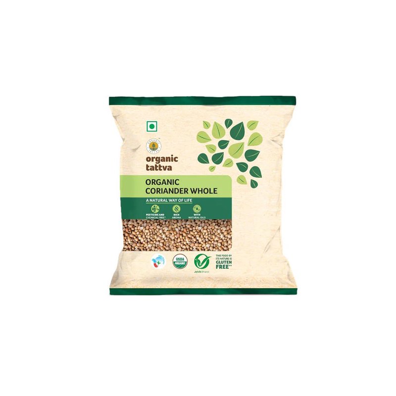 Organic Tattva Coriander Whole | Organic Whole Coriander Seeds | Premium Dhania Seeds | Aromatic Spice For Daily Use