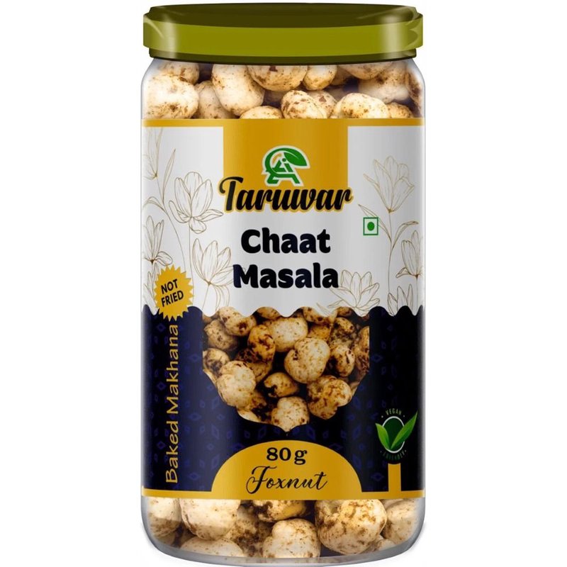 Taruwar Chaat Masala Flavoured Makhana 80g Jar | Roasted Fox Nuts Snack | Tangy & Spicy Healthy Makhana | High Protein, Low Calorie Superfood | Crunchy Guilt-Free Snack for Anytime Munching thumbnail 2