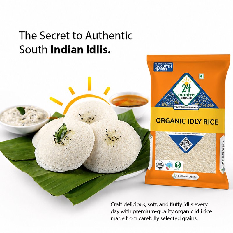 24 Mantra Organic Idli Rice | Premium Organic Rice for Soft & Fluffy Idlis, Dosas & Appams | Naturally Grown