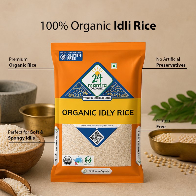 24 Mantra Organic Idli Rice | Premium Organic Rice for Soft & Fluffy Idlis, Dosas & Appams | Naturally Grown