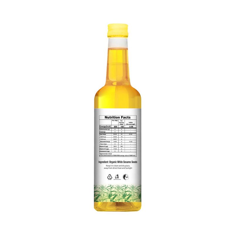 Natureland Organics White Sesame Oil 1L | Cold Pressed Til Oil | Pure & Natural Cooking Oil | Rich in Healthy Fats & Antioxidants | Ideal for Cooking, Dressing & Traditional Recipes thumbnail 2