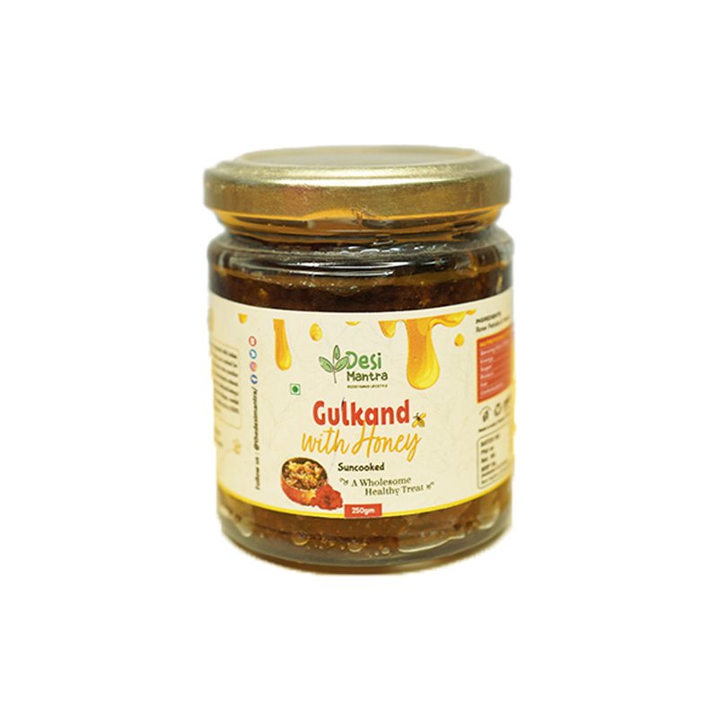 Desi Mantra Gulkand in Honey | Traditional Rose Petal Preserve with Pure Honey | Naturally Sweet & Flavorful | Refreshing Wellness Delight for Daily Consumption