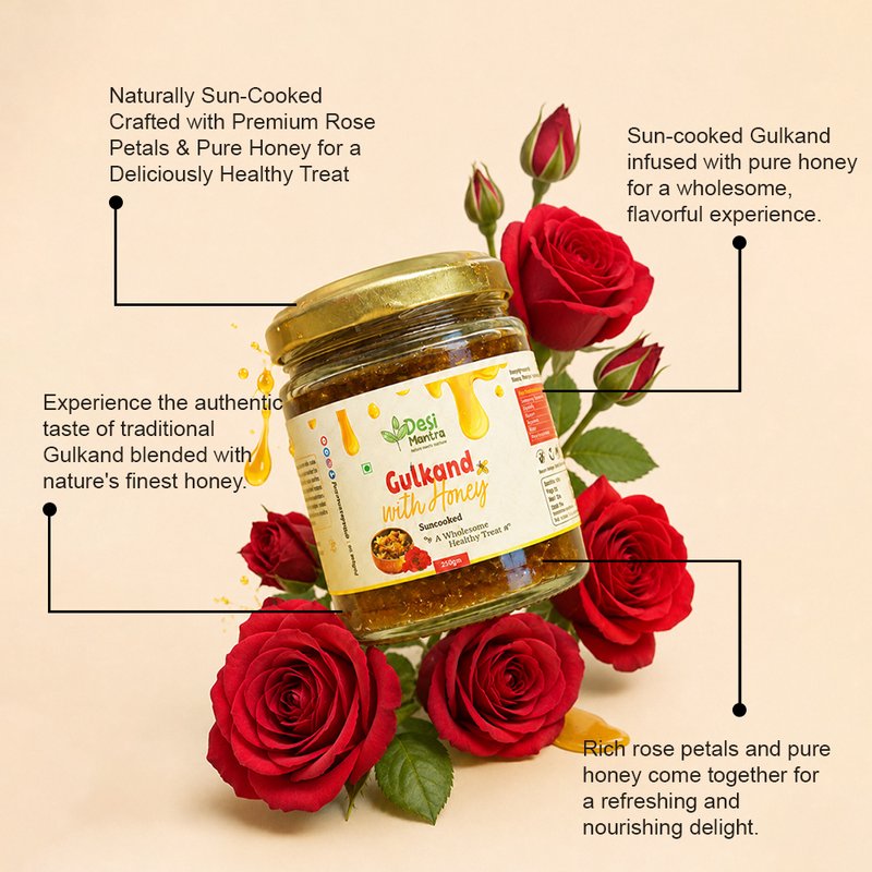 Desi Mantra Gulkand in Honey | Traditional Rose Petal Preserve with Pure Honey | Naturally Sweet & Flavorful | Refreshing Wellness Delight for Daily Consumption thumbnail 2