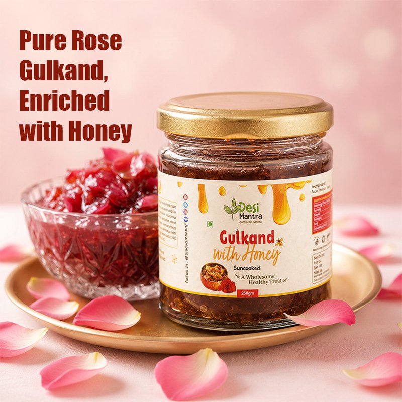 Desi Mantra Gulkand in Honey | Traditional Rose Petal Preserve with Pure Honey | Naturally Sweet & Flavorful | Refreshing Wellness Delight for Daily Consumption thumbnail 3