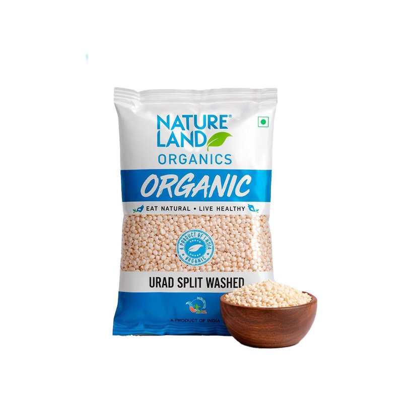 Natureland Organics Urad Split Washed 500g | 100% Organic Dhuli Urad Dal | Unpolished Split Black Gram for Dal, Khichdi & Everyday Cooking