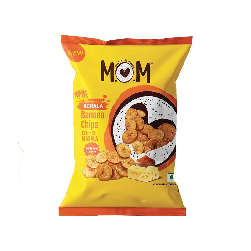 MOM Banana Chips Cheese Masala 75g | Super Thin & Crispy Kerala Style Banana Chips | Cheese Masala Flavoured | No Artificial Flavours | Zero Trans Fat