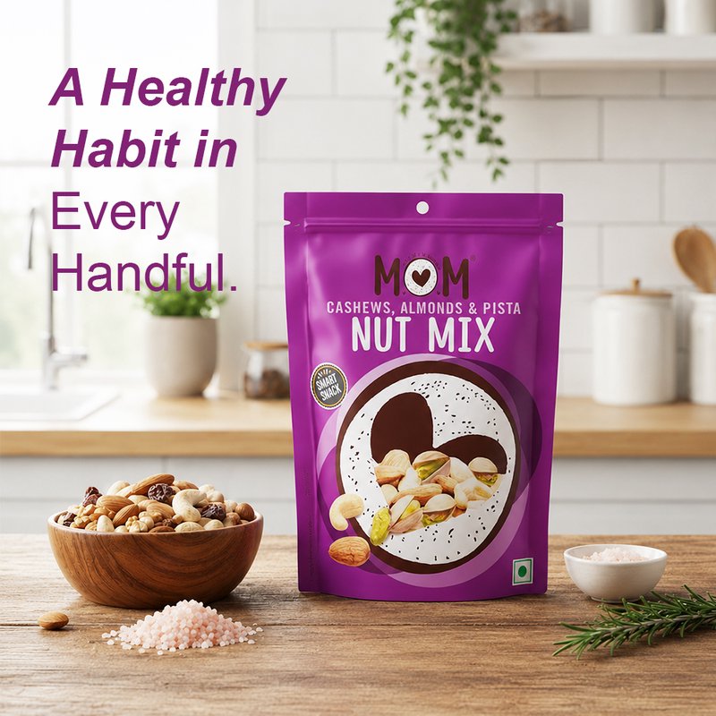 MOM Roasted Salted Nut Mix 12g | Premium Mixed Nuts | Ready-to-Eat Crunchy Snack | Single-Serve Pack