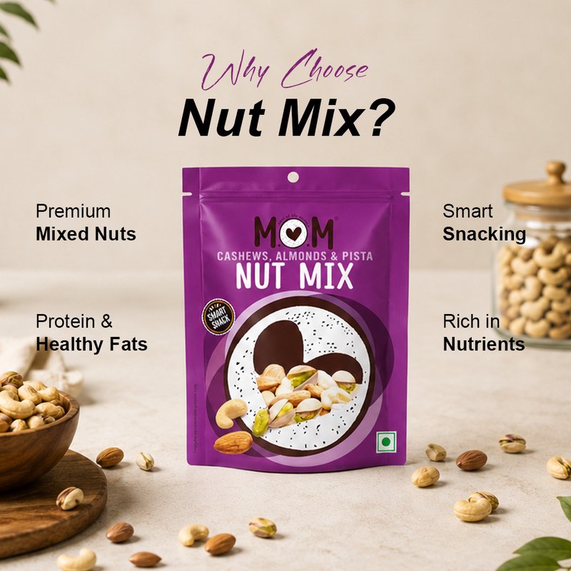 MOM Roasted Salted Nut Mix 12g | Premium Mixed Nuts | Ready-to-Eat Crunchy Snack | Single-Serve Pack