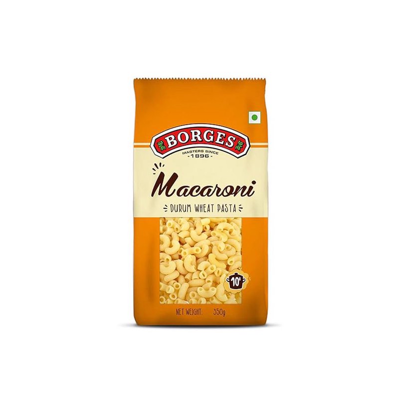 Borges Macaroni Pasta | Premium Durum Wheat Semolina Italian Pasta | Classic Elbow Macaroni | Perfect for Mac & Cheese, Baked Pasta & Creamy Recipes | 350g