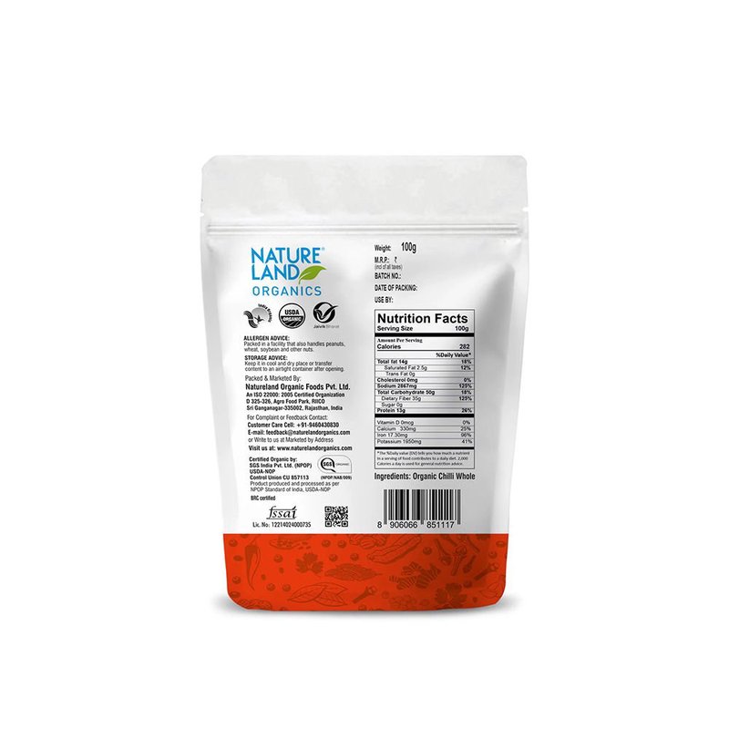 Natureland Organics Red Chilli Powder 100g | 100% Organic Lal Mirch Powder | Naturally Spicy Ground Red Chilli for Curries, Marinades & Indian Cooking thumbnail 2