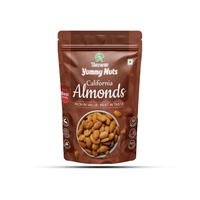 Taruwar Premium California Almonds (Non Pareil) 250g | Kaagji Badam | Crunchy & Protein Rich Dry Fruits | Healthy Snack for Weight Management, Energy & Daily Nutrition | Premium Quality Badam