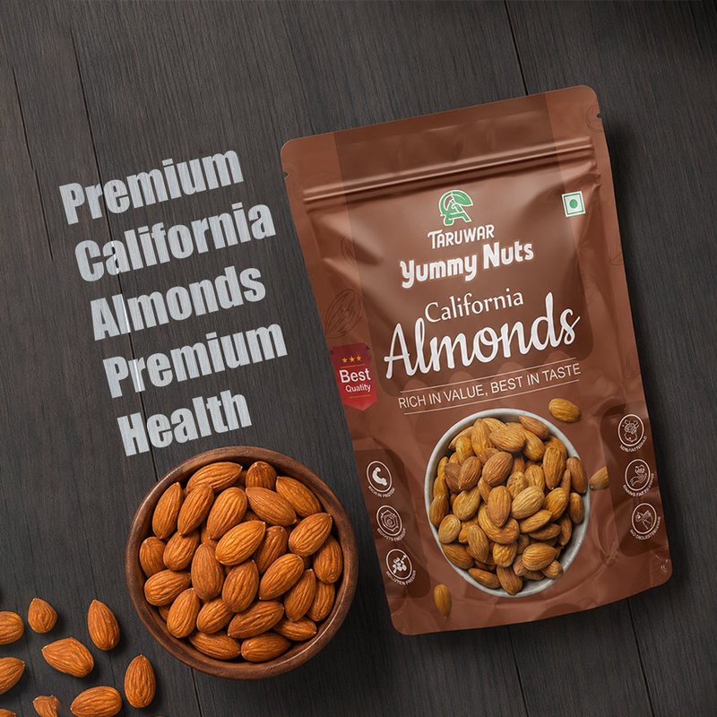 Taruwar Premium California Almonds (Non Pareil) 250g | Kaagji Badam | Crunchy & Protein Rich Dry Fruits | Healthy Snack for Weight Management, Energy & Daily Nutrition | Premium Quality Badam thumbnail 2
