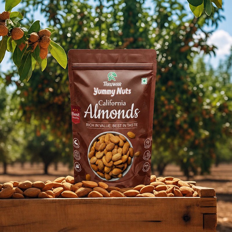 Taruwar Premium California Almonds (Non Pareil) 250g | Kaagji Badam | Crunchy & Protein Rich Dry Fruits | Healthy Snack for Weight Management, Energy & Daily Nutrition | Premium Quality Badam thumbnail 4
