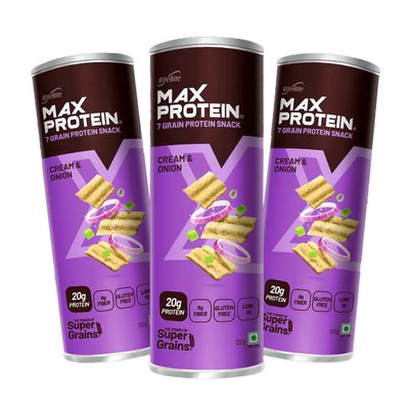 RiteBite Namkeen Cream & Onion | 7 Grain Protein Snack | High Protein | Made with 7 Nutritious Grains | Crispy & Crunchy | Ready-to-Eat | 100% Vegetarian