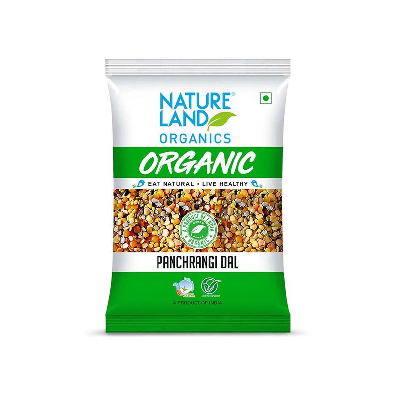Natureland Organics Pachrangi Dal 500g | 100% Organic Mixed Dal | Protein & Fibre Rich Five Lentil Blend for Khichdi, Dal & Everyday Meals