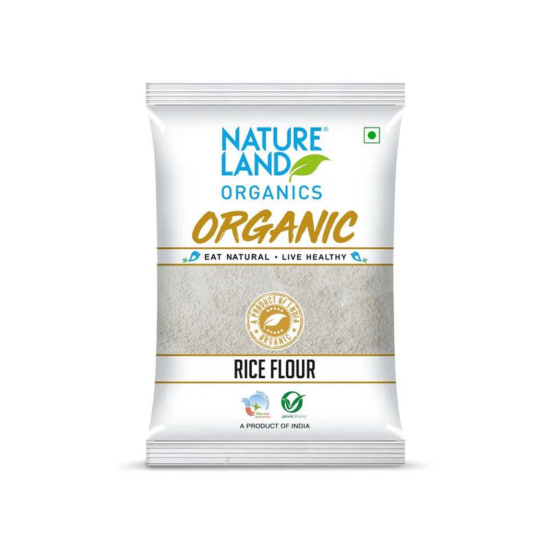 Natureland Organics Rice Flour 500g | 100% Organic Rice Flour | Finely Milled Gluten-Free Flour for Idli, Dosa, Snacks, Baking & Traditional Recipes