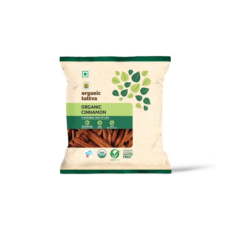 Organic Tattva Cinnamon | Organic Dalchini Sticks | Premium Quality Cinnamon | Aromatic Spice for Cooking, Baking, and Beverages