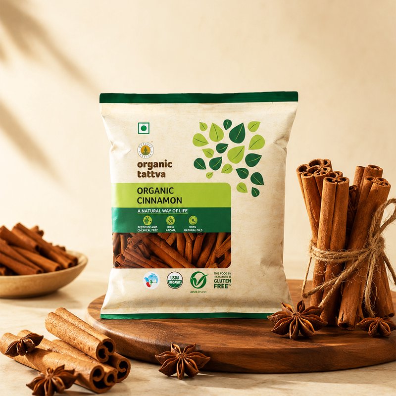 Organic Tattva Cinnamon | Organic Dalchini Sticks | Premium Quality Cinnamon | Aromatic Spice for Cooking, Baking, and Beverages