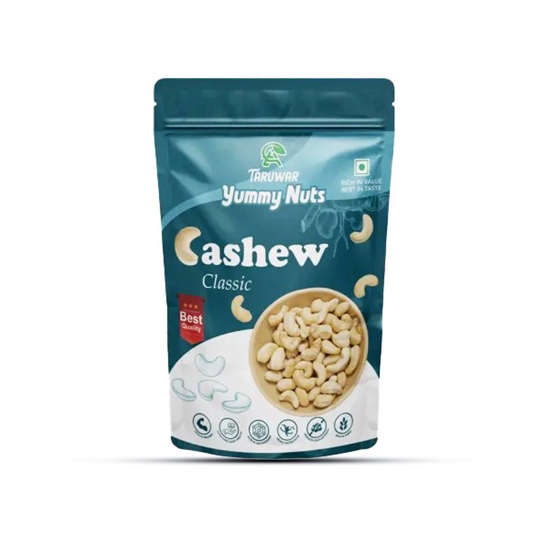 Taruwar Whole Raw Cashew Nuts W210 250g | Premium Non-Broken Kaju Classic | Crunchy & Creamy Dry Fruits | Protein Rich Healthy Snack | Raw Cashews for Cooking, Roasting, Sweets & Daily Nutrition
