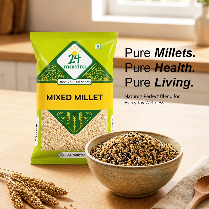 24 Mantra Organic Mixed Millets 500g | Whole Grain Millet Blend | High Fiber | Superfood | Ideal for Khichdi & Porridge