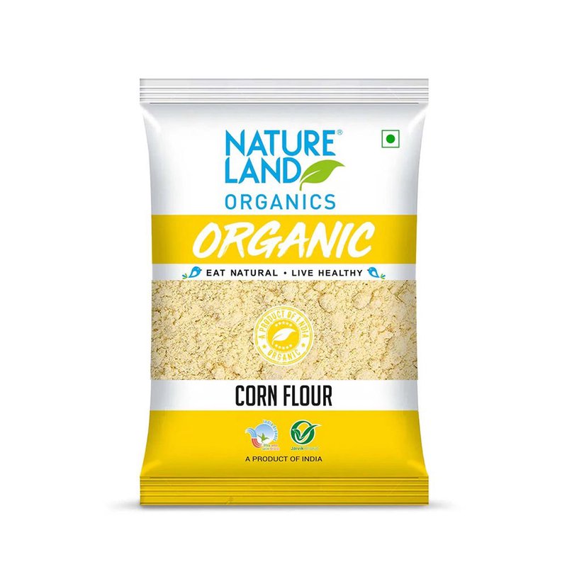 Natureland Organics Maize Flour 500g | 100% Organic Makki Atta | Fibre-Rich Corn Flour for Makki Ki Roti, Baking & Traditional Recipes