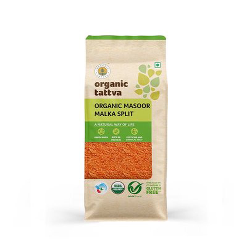 Organic Tattva Masoor Malka Split | Organic Red Lentil Split | Premium Masoor Dal | Protein-Packed Dal for Everyday Cooking